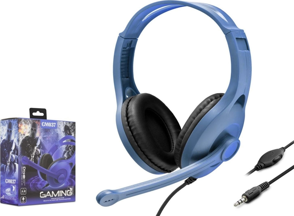OEM Ακουστικά Κεφαλής Gaming Headset GM-037 με βύσμα 1x3.5mm - Μπλε