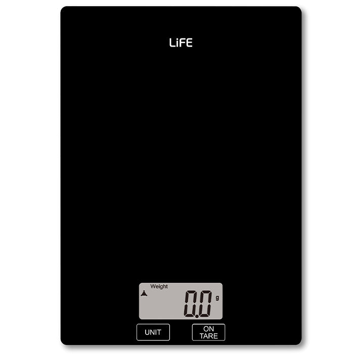 LIFE Accuracy - LIFE ACCURACY GLASS KITCHEN SCALE, BLACK COLOR