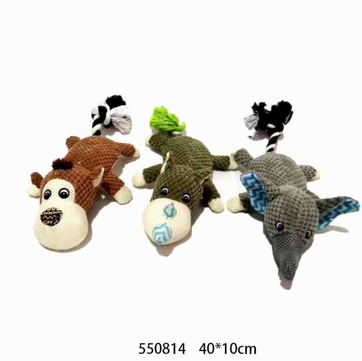 Λούτρινο παιχνίδι σκύλου ζωάκι με σχοινί - 40x10cm - 550814 - iThinksmart.gr