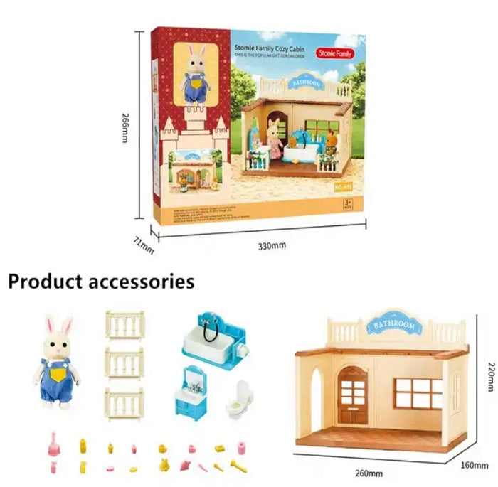 Κουκλόσπιτο mini με αξεσουάρ μπάνιου - A01 - 345228 - iThinksmart.gr
