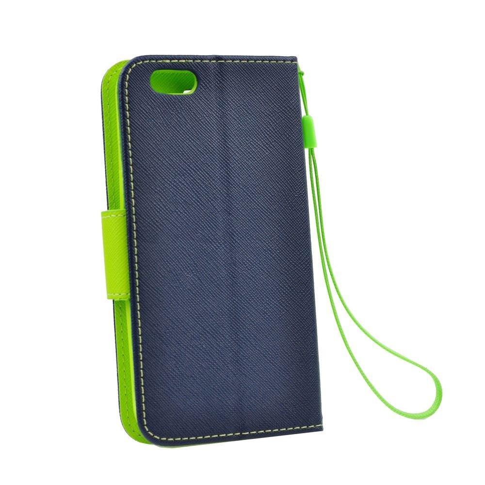 Θήκη Πορτοφόλι Fancy Book από Δερματίνη - iPhone 6/6s - Μπλε / Lime - iThinksmart.gr