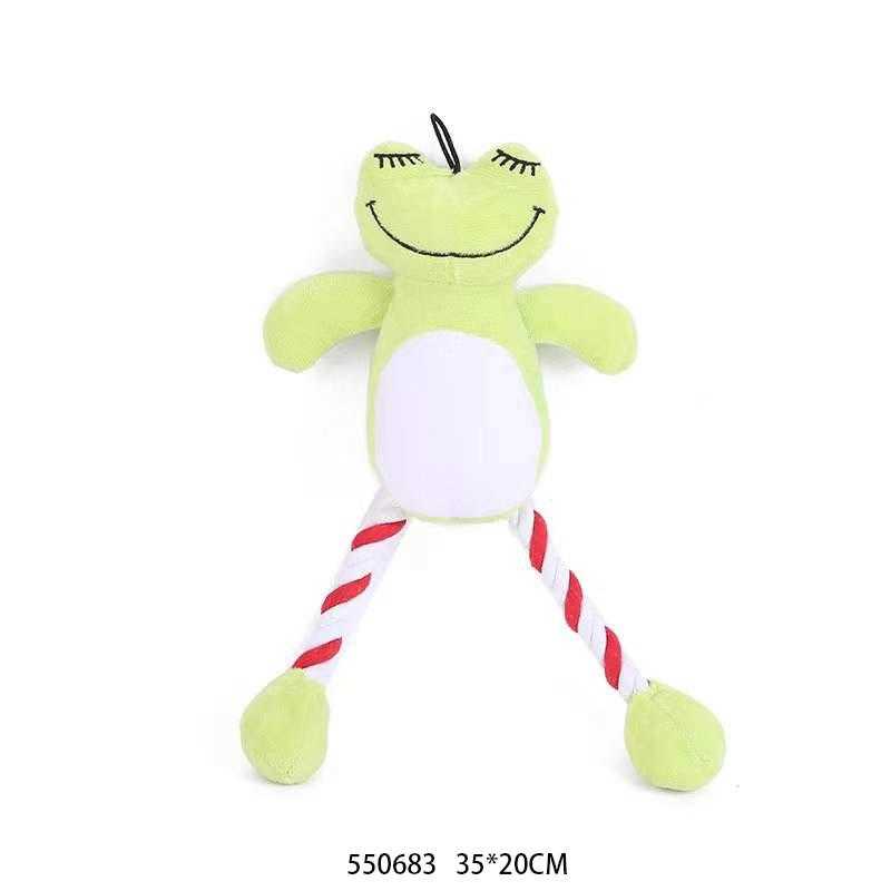 Λούτρινο παιχνίδι σκύλου ζωάκι με σχοινί - 35x20cm - 550683 - iThinksmart.gr