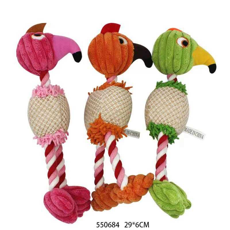 Λούτρινο παιχνίδι σκύλου ζωάκι με σχοινί - 29x6cm - 550684 - iThinksmart.gr