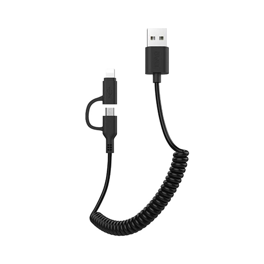 Καλώδιο φόρτισης & data 2in1 σπιράλ - Micro USB & Lightning - CL-53 - 1m - AWEI - 888209 - iThinksmart.gr