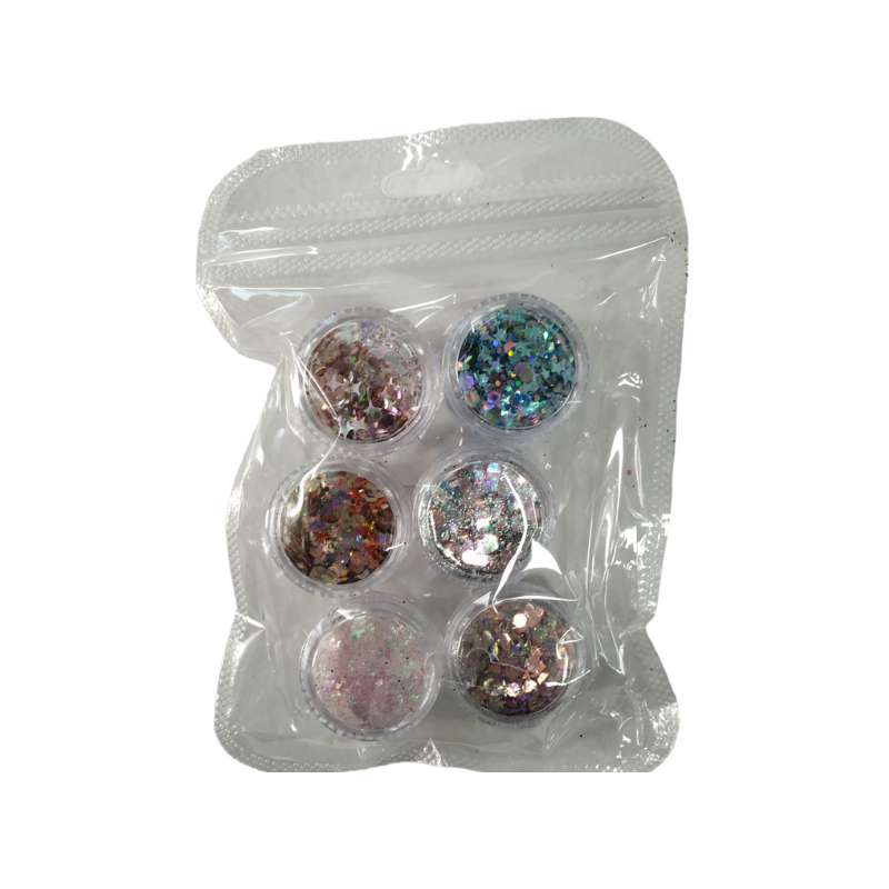 Σετ Glitter νυχιών Nail Art - ND133 - 6pcs - 910563 - iThinksmart.gr