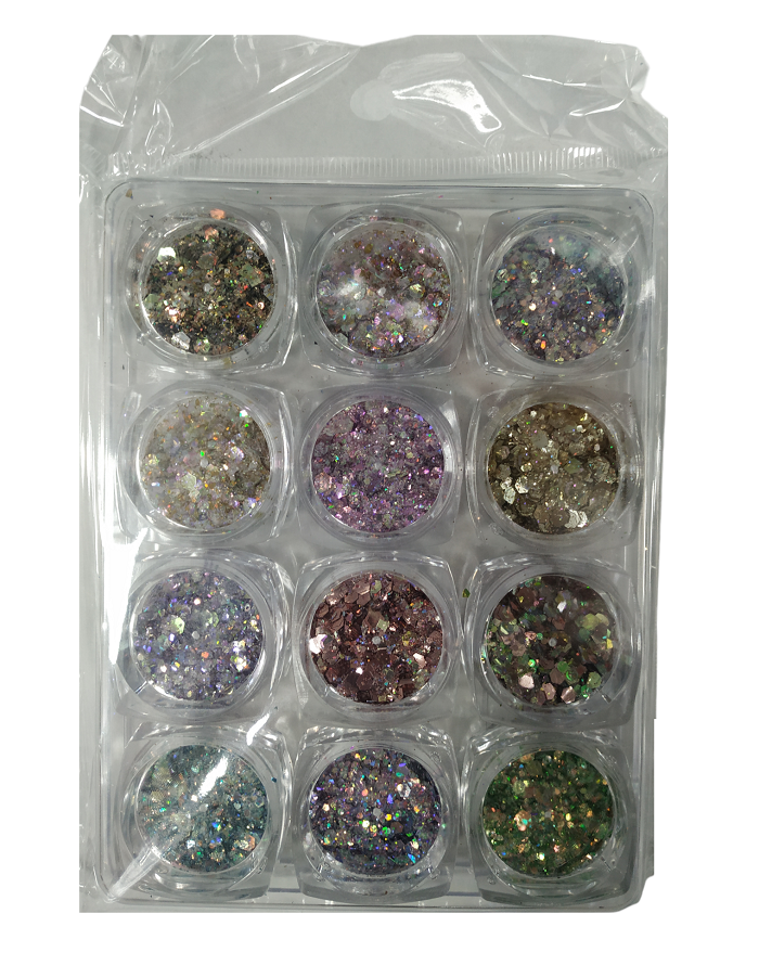 Σετ Glitter νυχιών Nail Art - Παλέτα - Glitter DJ - 12pcs - 910570 - iThinksmart.gr