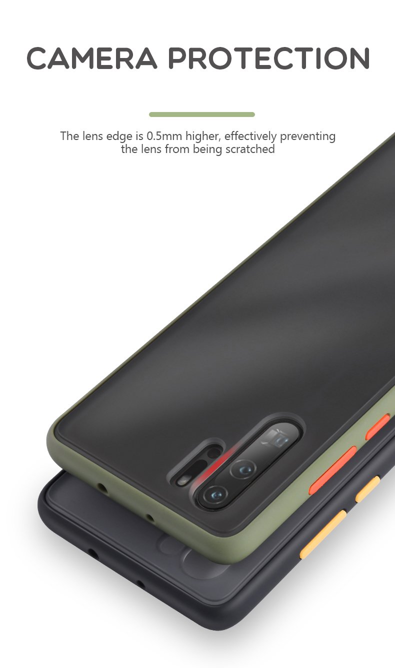 Θήκη Huawei P30 Lite - Vennus Color Button - Λαδί / Πορτοκαλί Κουμπιά - iThinksmart.gr