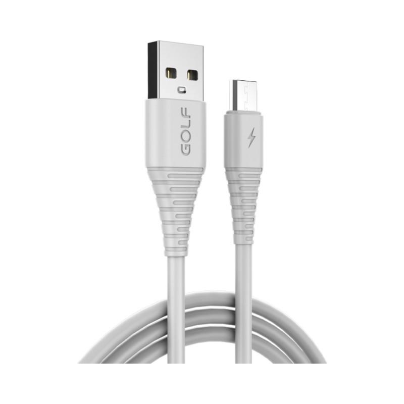 Καλώδιο Φόρτισης & Δεδομένων Micro USB 1m GOLF 64M - Λευκο - iThinksmart.gr