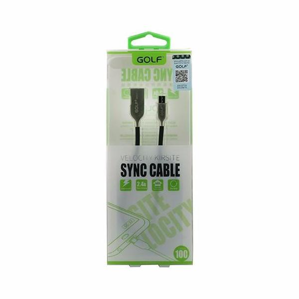 Καλώδιο Φόρτισης & Δεδομένων Micro USB 1m GOLF 2,4A - Λευκο - iThinksmart.gr