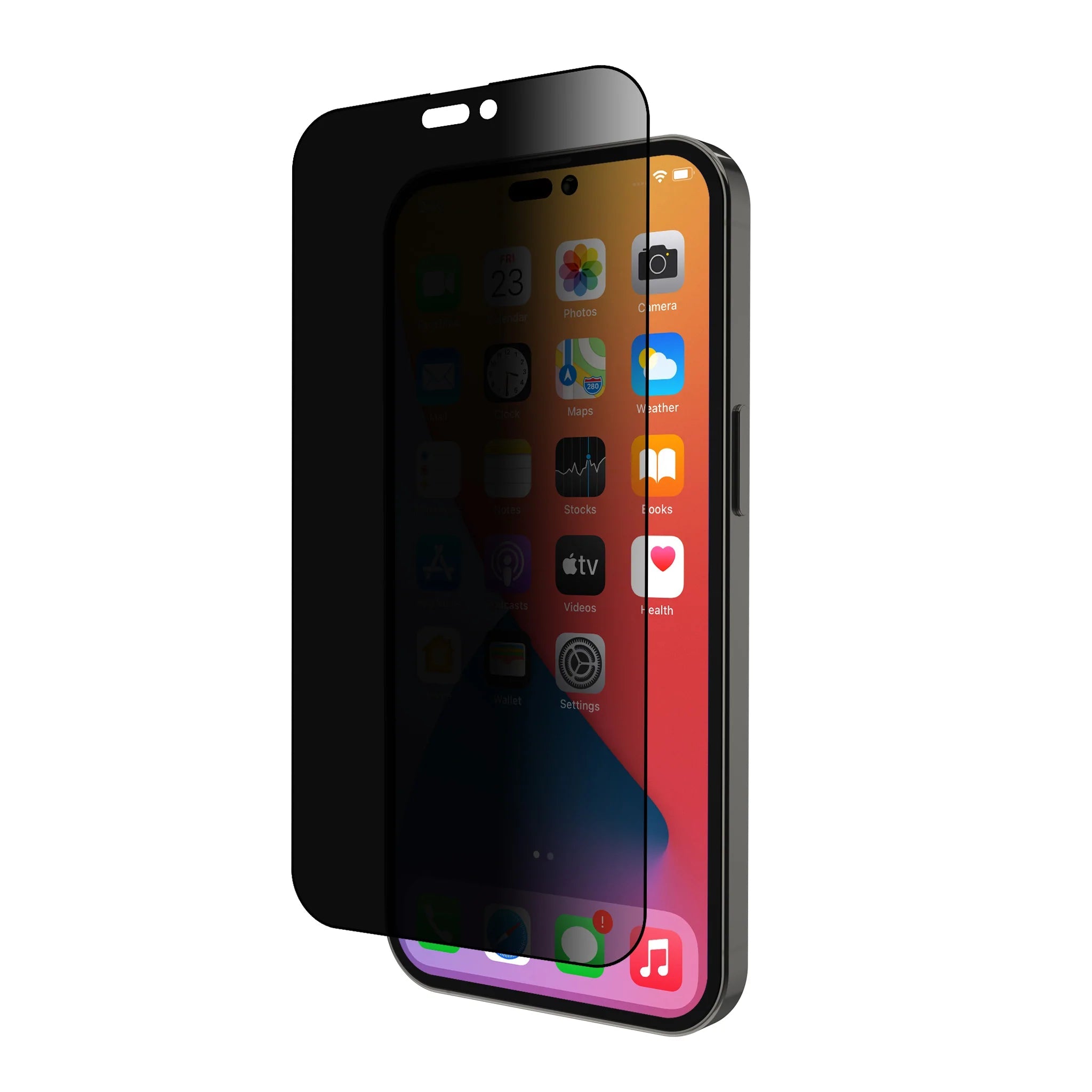 Movil iPhone 14 Pro Max Privacy Τζάμι Προστασίας Οθόνης - Φιμέ Τζαμάκι / Γυαλί Οθόνης Full Face