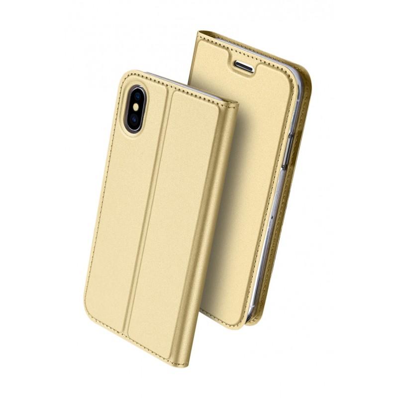 Θήκη Πορτοφόλι Flip Dux Ducis από Δερματίνη - iPhone X / XS - Χρυσο - iThinksmart.gr