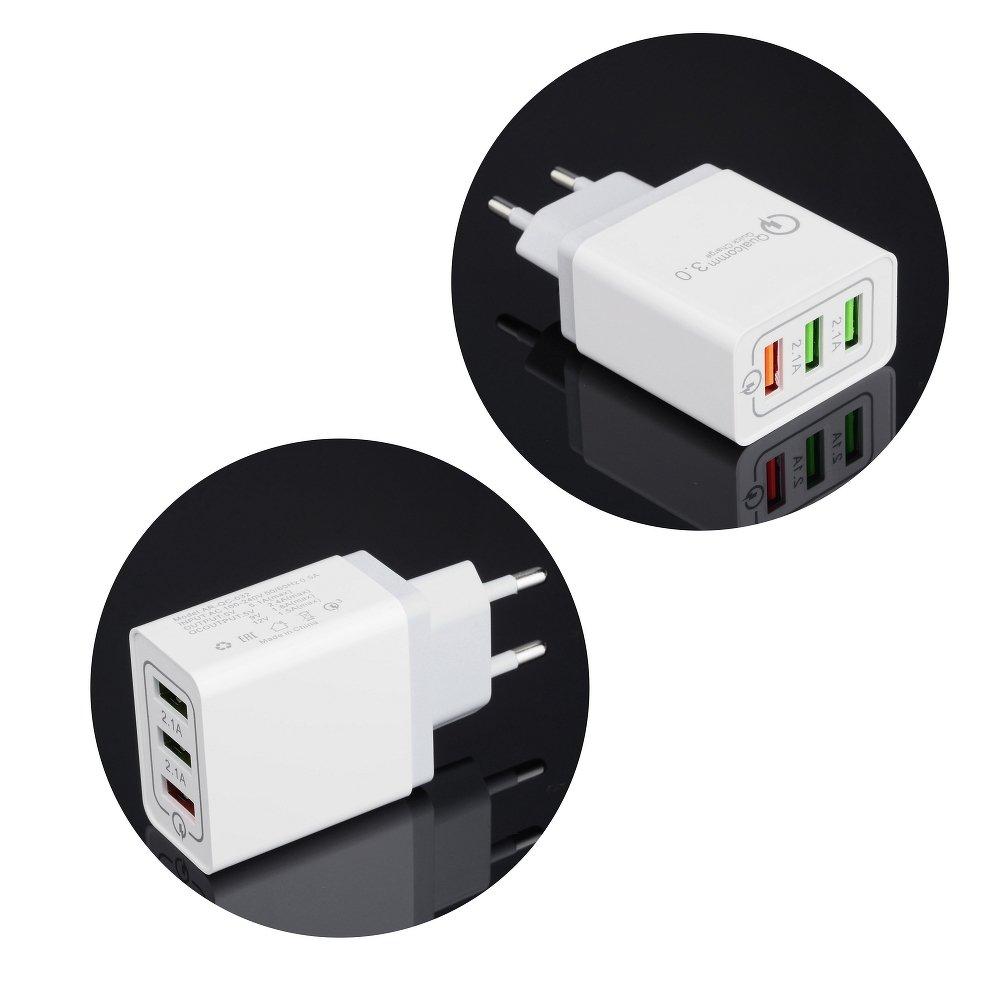 Φορτιστής Ταξιδίου 220V 5,1A (3 Θυρες USB) - Λευκος - iThinksmart.gr