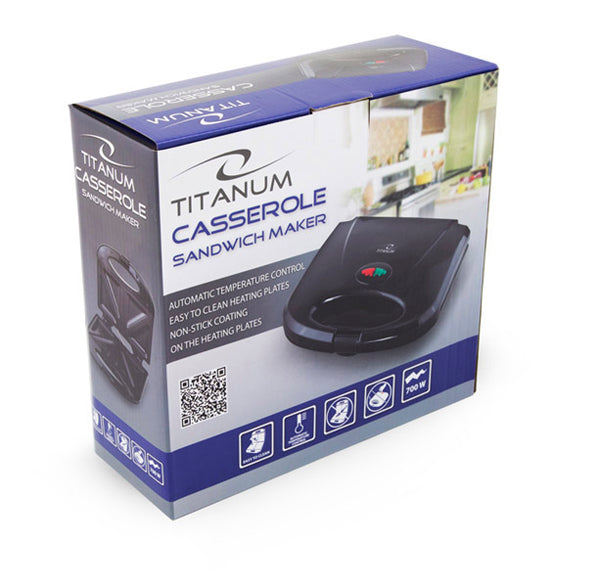 Τοστιέρα Τρίγωνων Τοστ - Titanum Sanswich Maker CASSEROLE 700W - Μαύρο - iThinksmart.gr