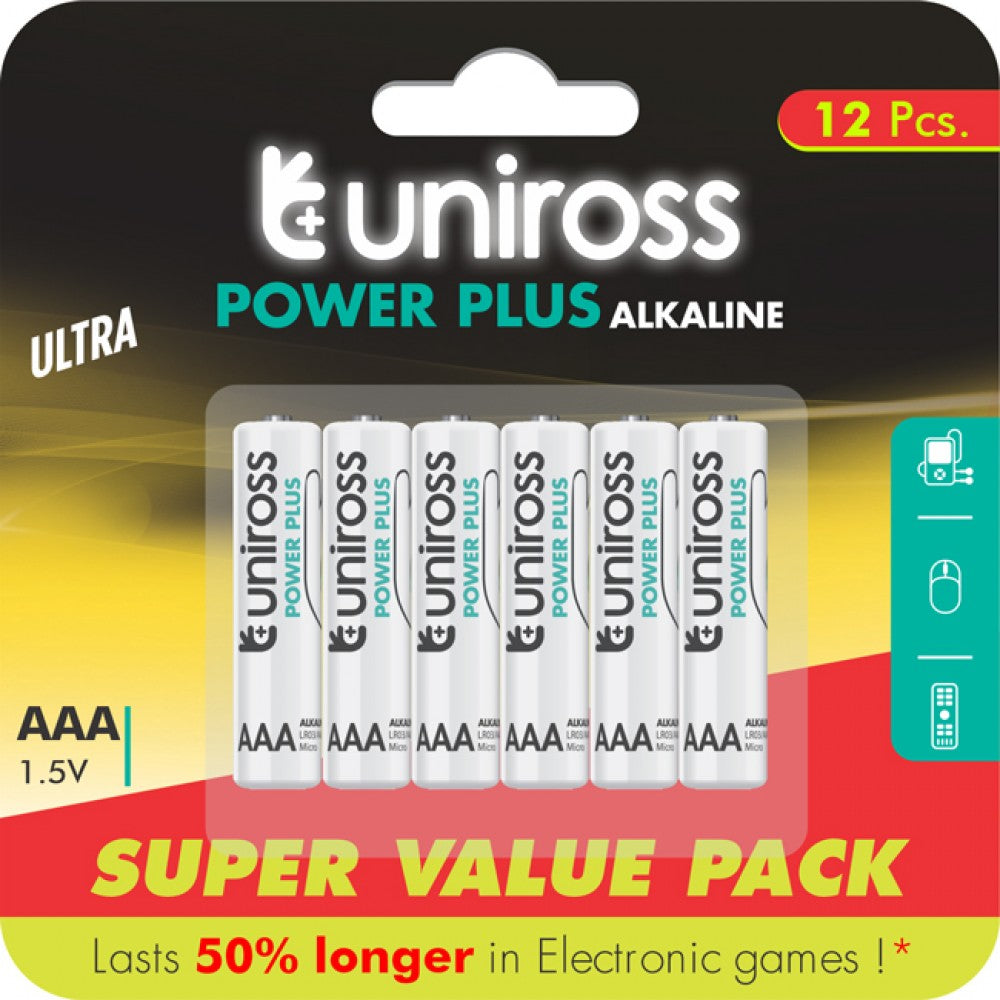Uniross Power Plus 12x Αλκαλικές Μπαταρίες AAA - LR03