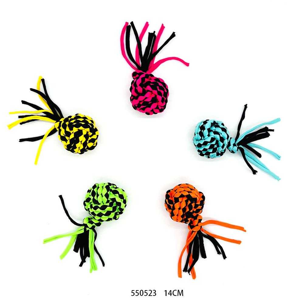 Υφασμάτινο παιχνίδι σκύλου μπάλα πλεκτή - 14cm - 550523 - iThinksmart.gr