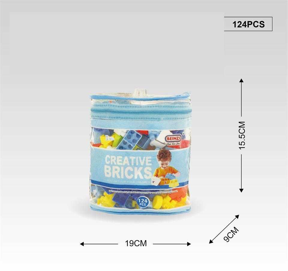 Σετ κατασκευών DIY με τουβλάκια - 124pcs - 6609-1 - 493139 - iThinksmart.gr