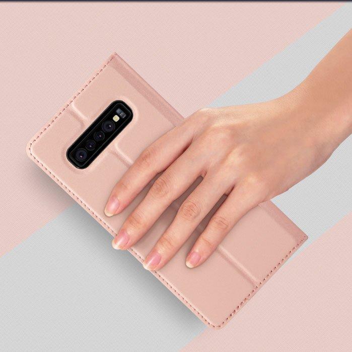 Θήκη Πορτοφόλι Flip Dux Ducis από Δερματίνη - Samsung Galaxy S10 Plus - Ροζ Χρυσο - iThinksmart.gr