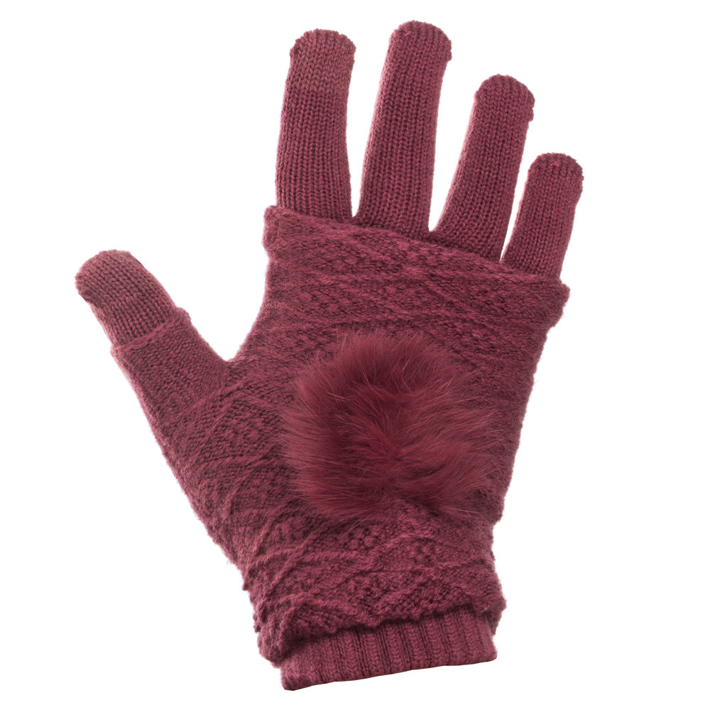 Touch Screen Gloves 2in1 - Wine Red - iThinksmart.gr