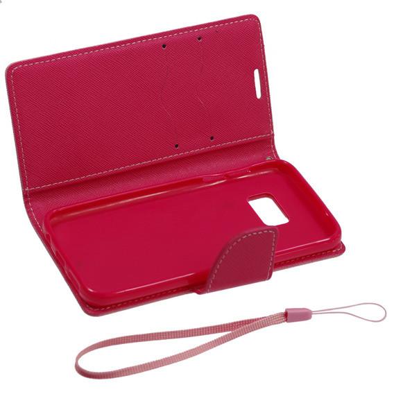 Θήκη Πορτοφόλι Fancy Book από Δερματίνη - Samsung Galaxy S6 Edge (G925) - Ροζ - iThinksmart.gr
