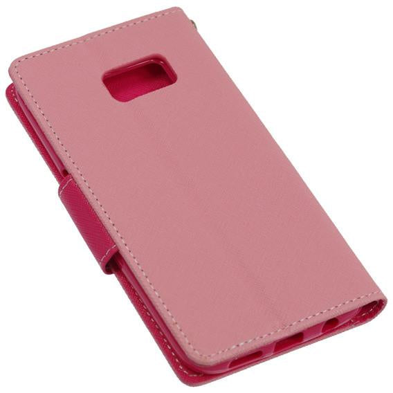Θήκη Πορτοφόλι Fancy Book από Δερματίνη - Samsung Galaxy S6 Edge (G925) - Ροζ - iThinksmart.gr