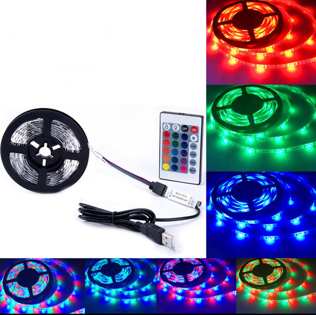 Ταινία LED RGB με κοντρόλ OEM - 2 Μέτρα Αυτοκόλλητη - USB - iThinksmart.gr