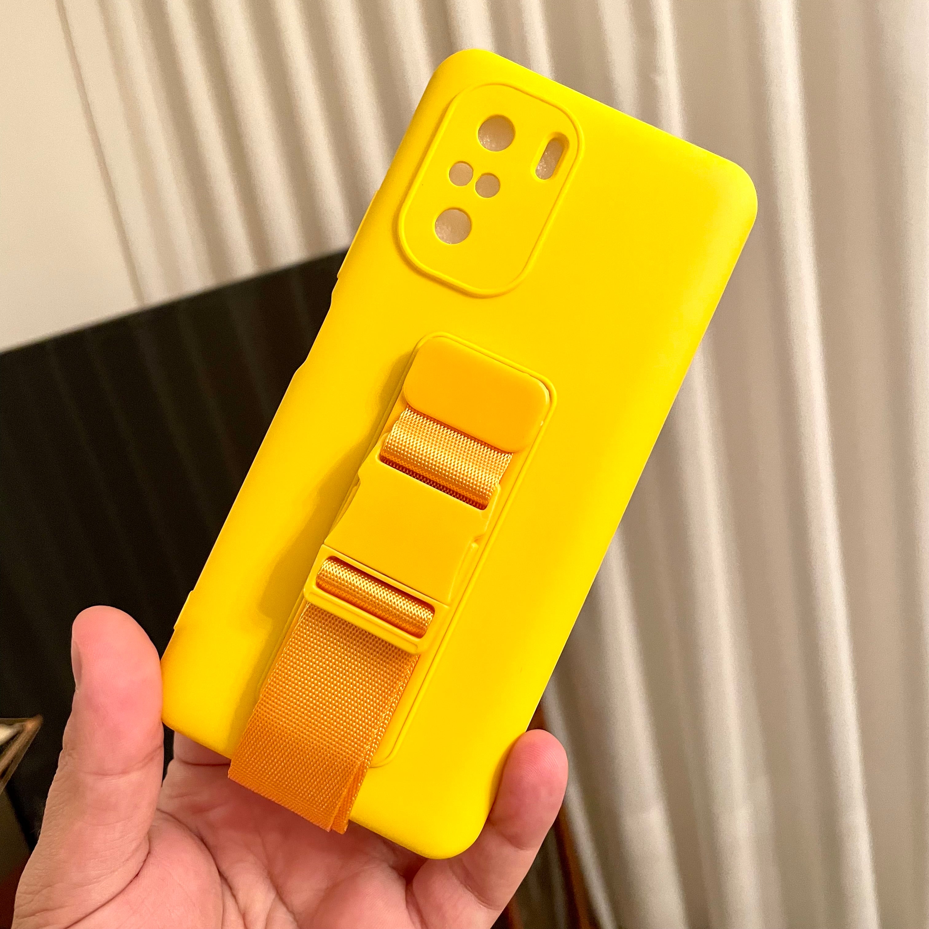 Θήκη Xiaomi Poco F3 με Ιμάντα Καρπού - OEM - Κίτρινο