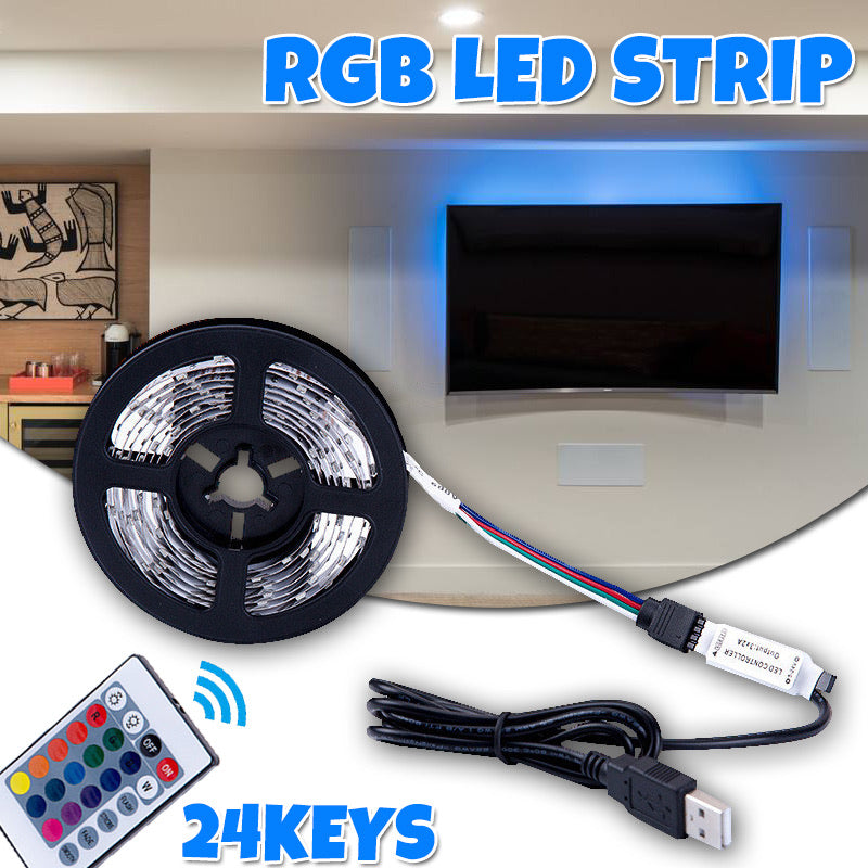 Ταινία LED RGB με κοντρόλ OEM - 2 Μέτρα Αυτοκόλλητη - USB - iThinksmart.gr