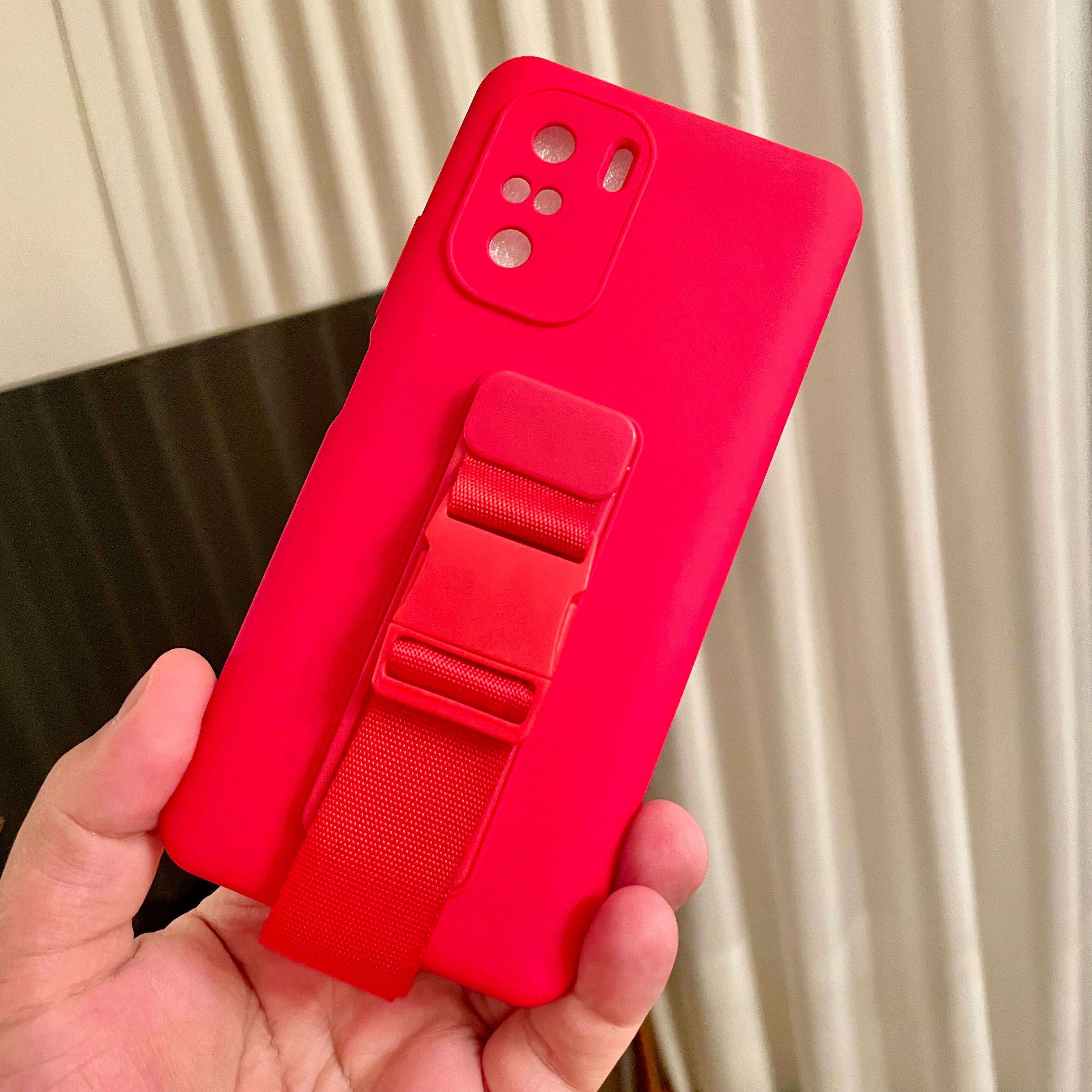 Θήκη Xiaomi Poco F3 με Ιμάντα Καρπού - OEM - Κόκκινο
