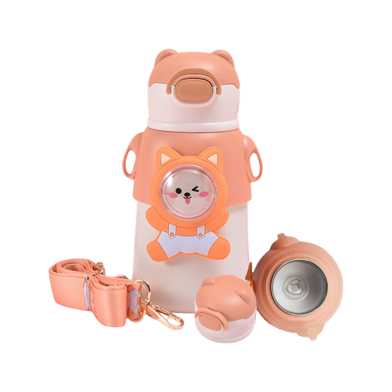 Children's portable thermos flask - H228 - 520ml - 000911 - Pink