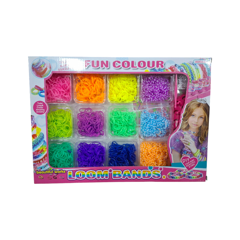 DIY bracelet making set with rubber bands - J197-2 - 2400pcs - 004259