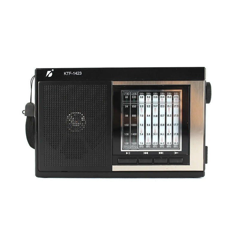 Rechargeable Radio with Solar Panel - KTF1423 - 014237 - Black