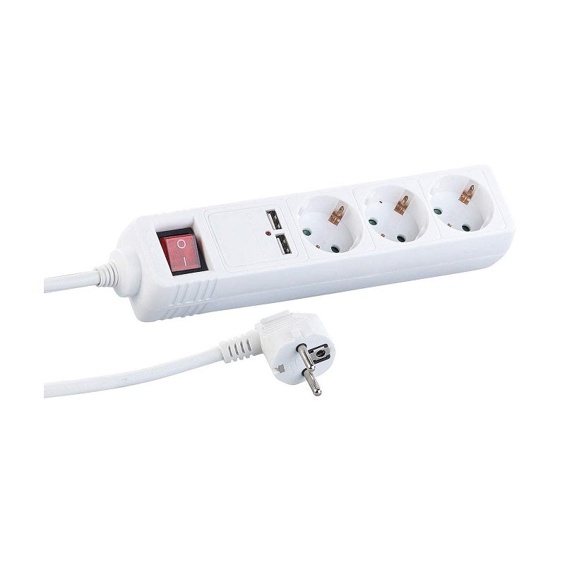 Πολύπριζο 3 θέσεων με διακόπτη και 2 θύρες USB - Σούκο - ST-GB03SU - 5m - 031351 - iThinksmart.gr