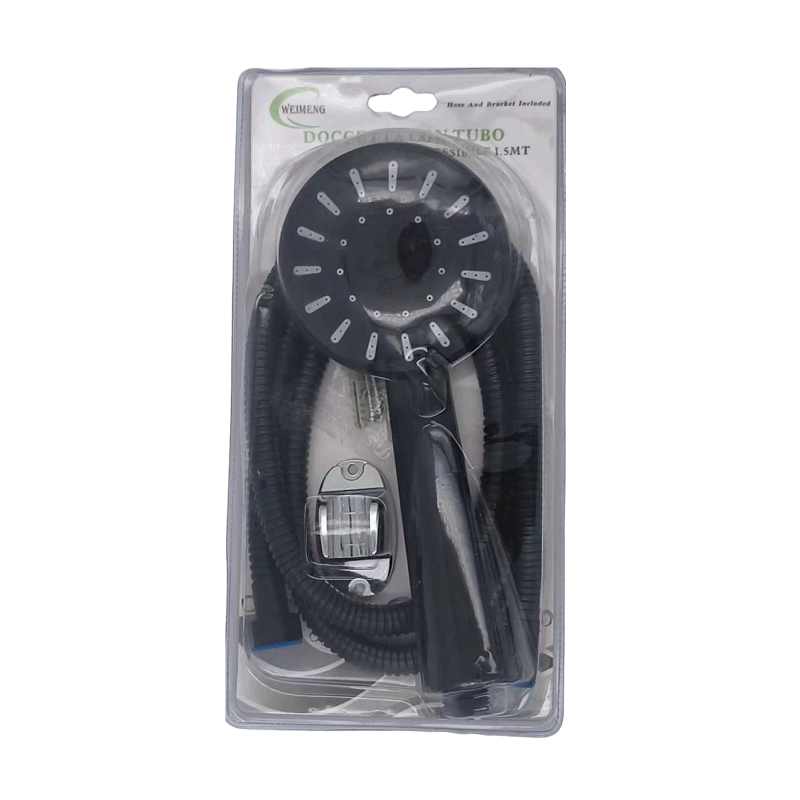 Shower head with spiral and pressure options - 1.5m - Black - 880408