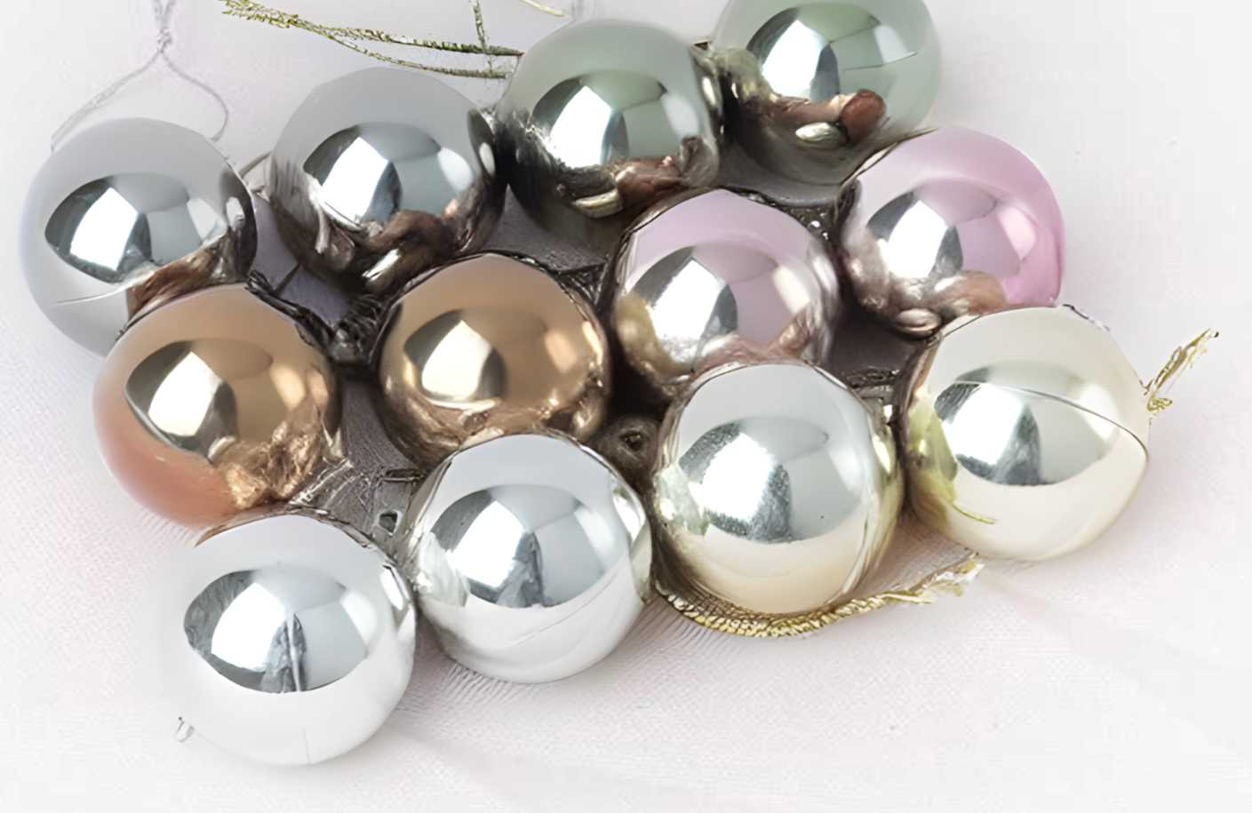 Σετ Χριστουγεννιάτικες μπάλες - 8cm - 12pcs - 326048 - Silver