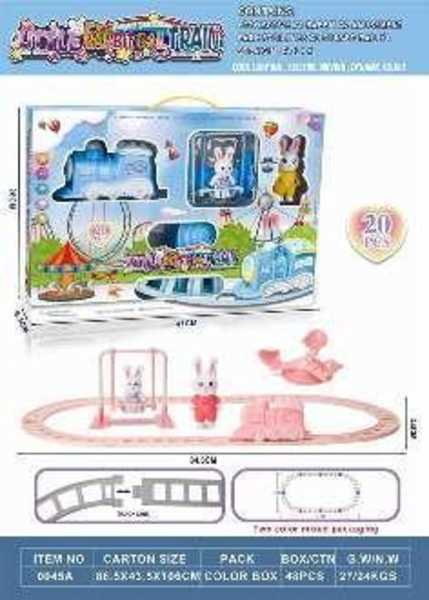 Children's train with rails - Bunny - 0045A - 102689