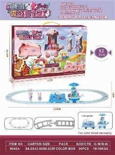 Children's train with rails - Bunny - 0043A - 102690