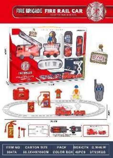 Children's train with rails - Fire department - 0047A - 102691
