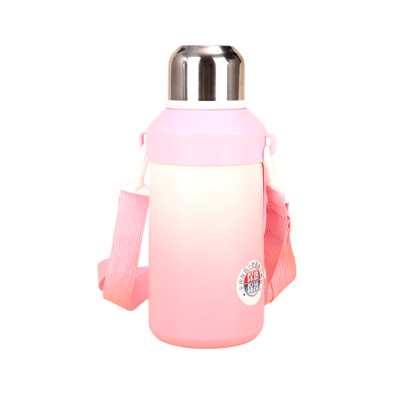Portable thermos flask with handle - 1000ml - 123743 - Pink