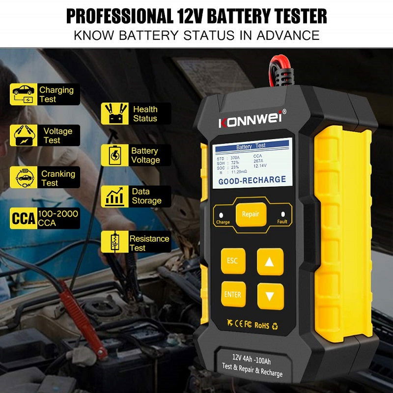 Ελεγκτής Μπαταριών Αυτοκινήτου 12V-TESTER - 1740209/05 - Konnwei - 170427 - iThinksmart.gr