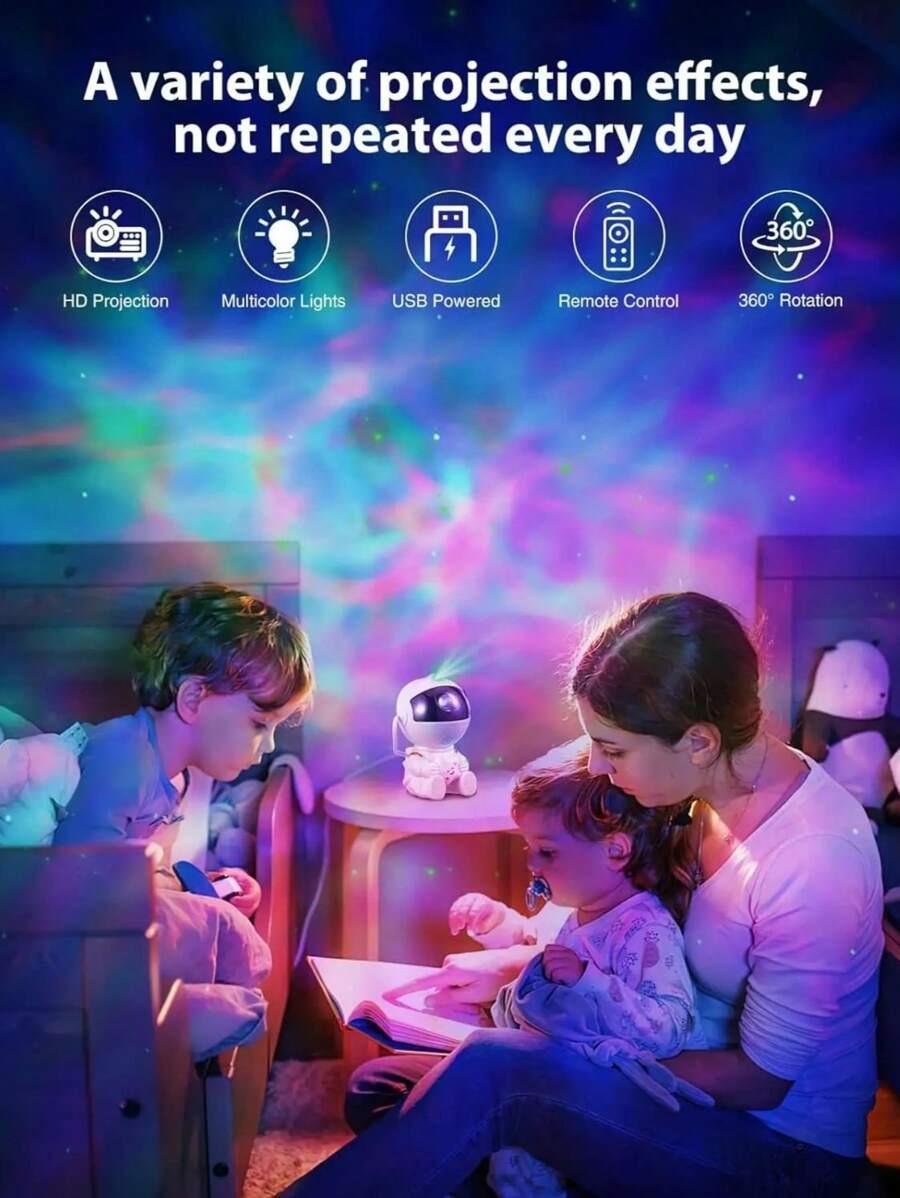 Mini Αστροναύτης Προτζέκτορας Γαλαξία RGB - Φωτιστικό Νυκτός & Starry Sky για Παιδικό Δωμάτιο & Gaming Setup