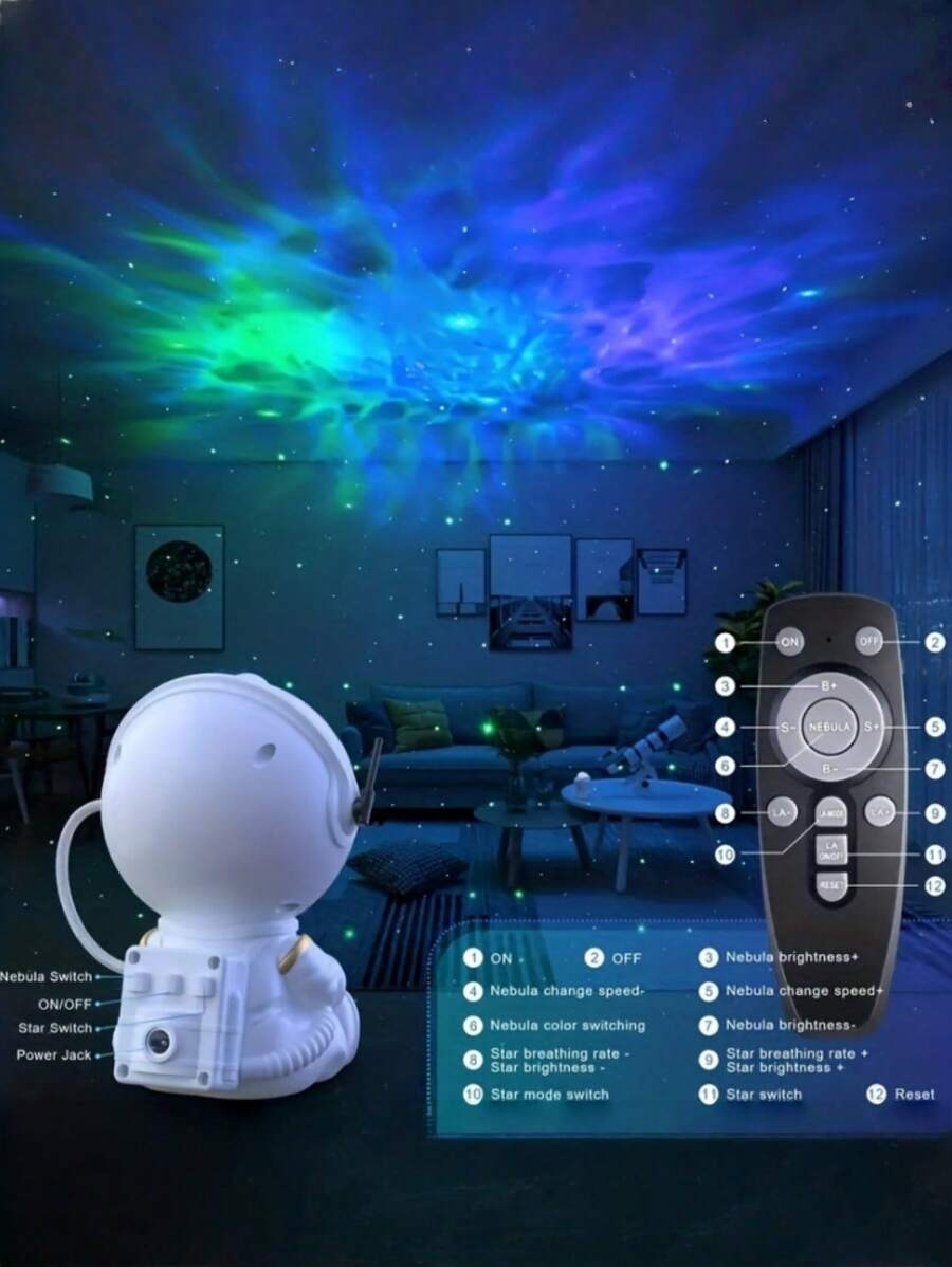 Mini Αστροναύτης Προτζέκτορας Γαλαξία RGB - Φωτιστικό Νυκτός & Starry Sky για Παιδικό Δωμάτιο & Gaming Setup