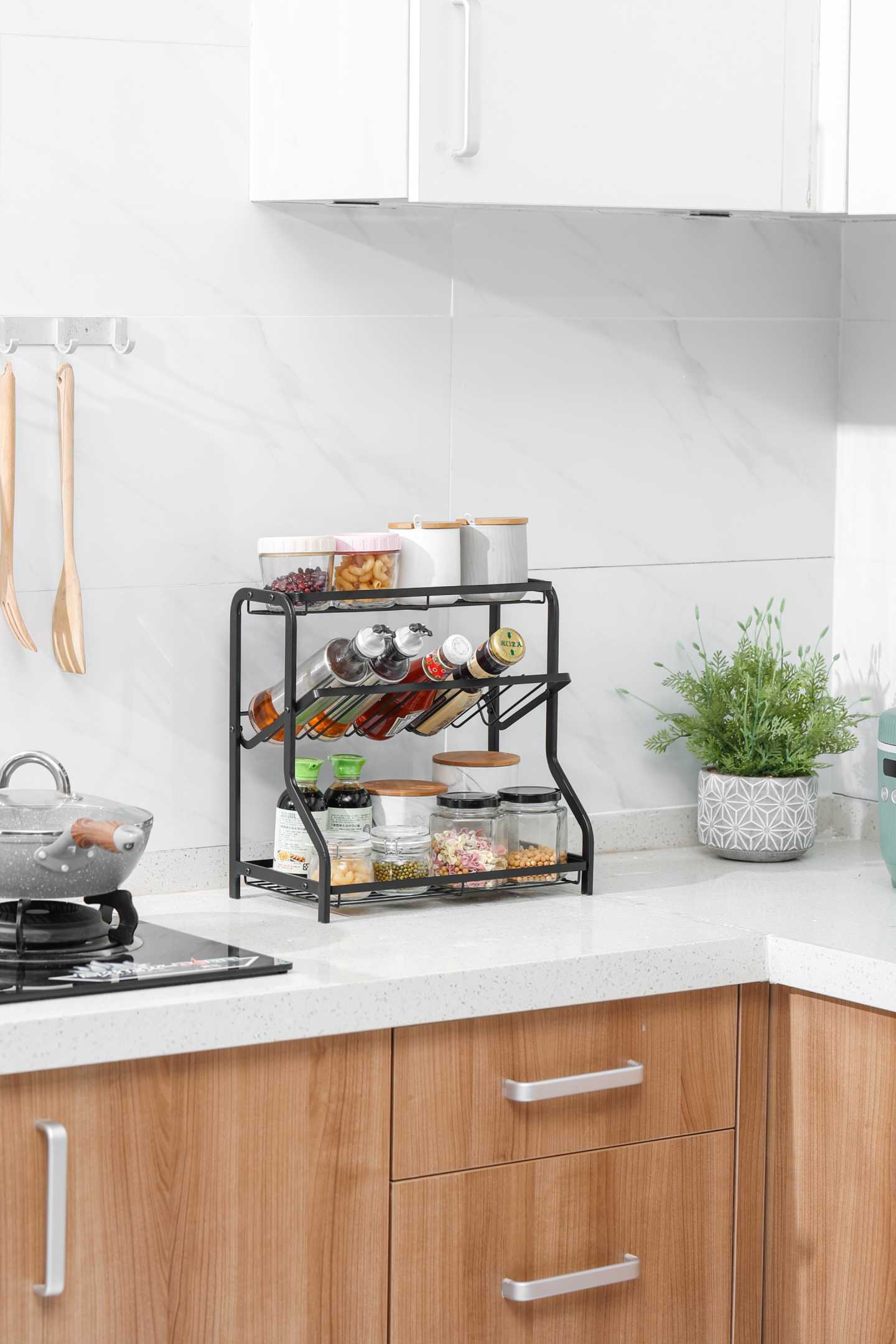 Three-tier metal kitchen food rack - MZY-525-3 - 718547