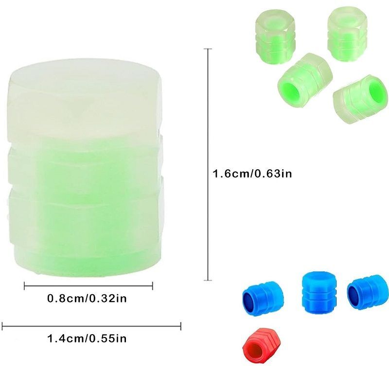 Καπάκι βαλβίδας ελαστικών αυτοκινήτου φωσφορίζον - R-Z17201-4U - 140532 - Red