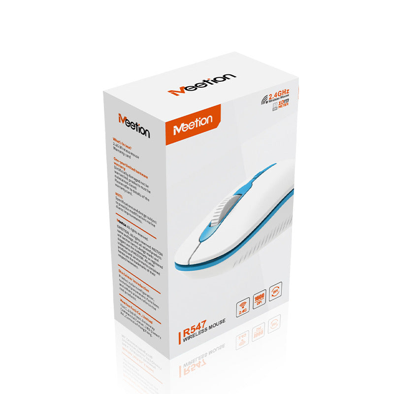 Meetion MT-R547 Ασύρματο Ποντίκι 2.4G Άσπρο & Μπλέ