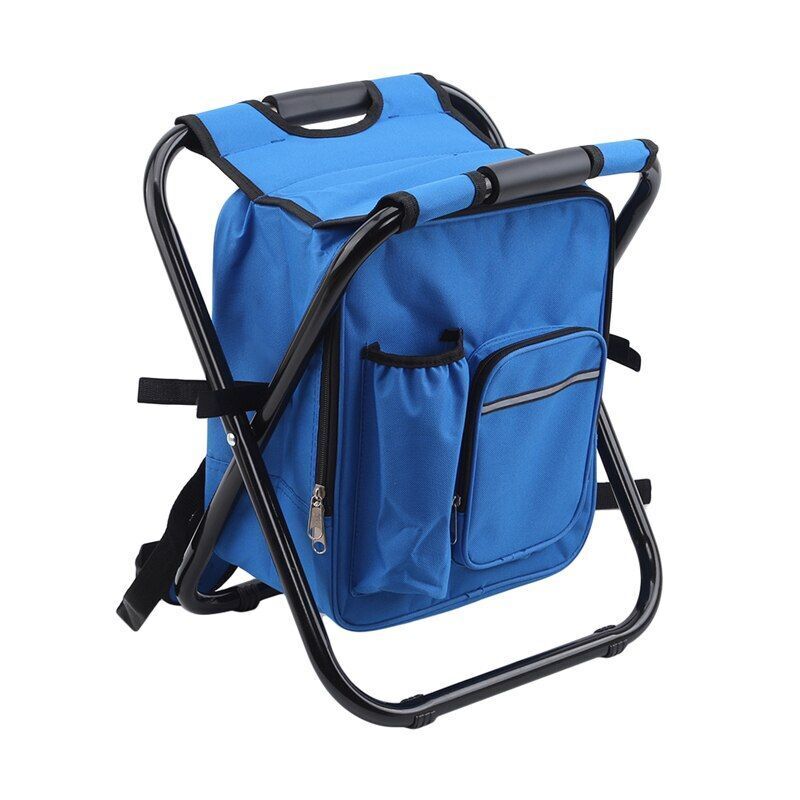 Folding stool and camping backpack - 1344 - 170105 - Blue