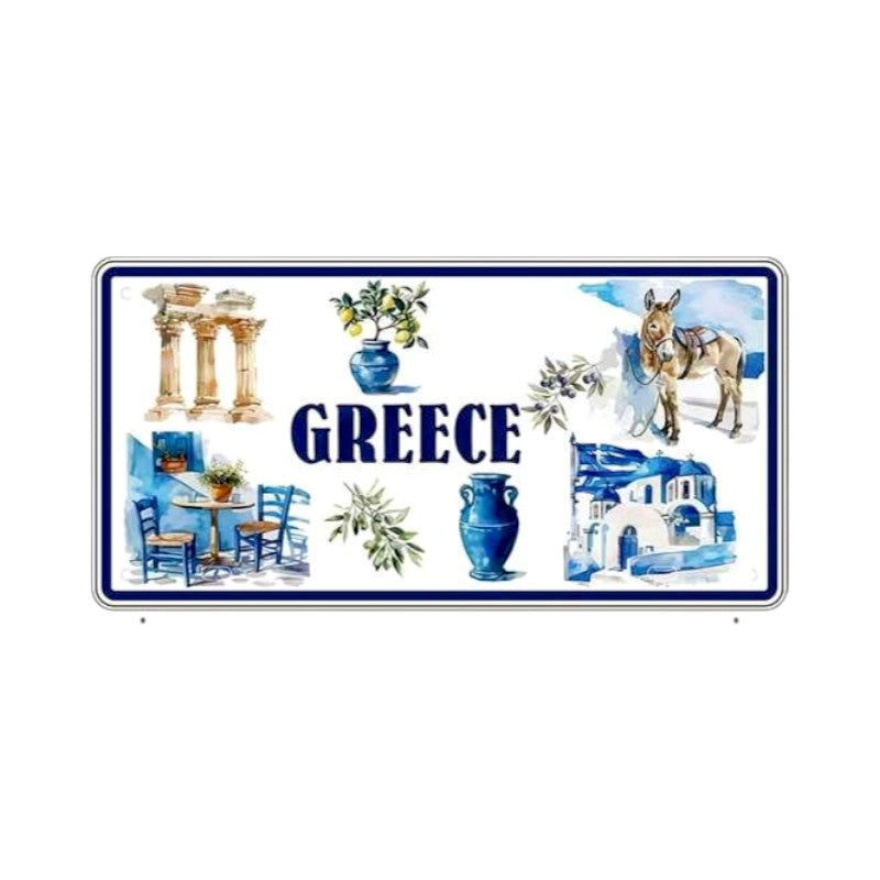Souvenir metal sign - 12pcs - Greece - 15x30cm - 181040