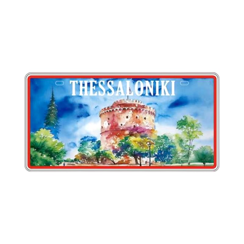Souvenir metal sign - 12pcs - Thessaloniki - 15x30cm - 181044