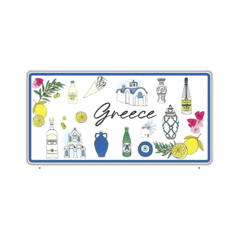 Souvenir metal sign - 12pcs - Greece - 15x30cm - 181045