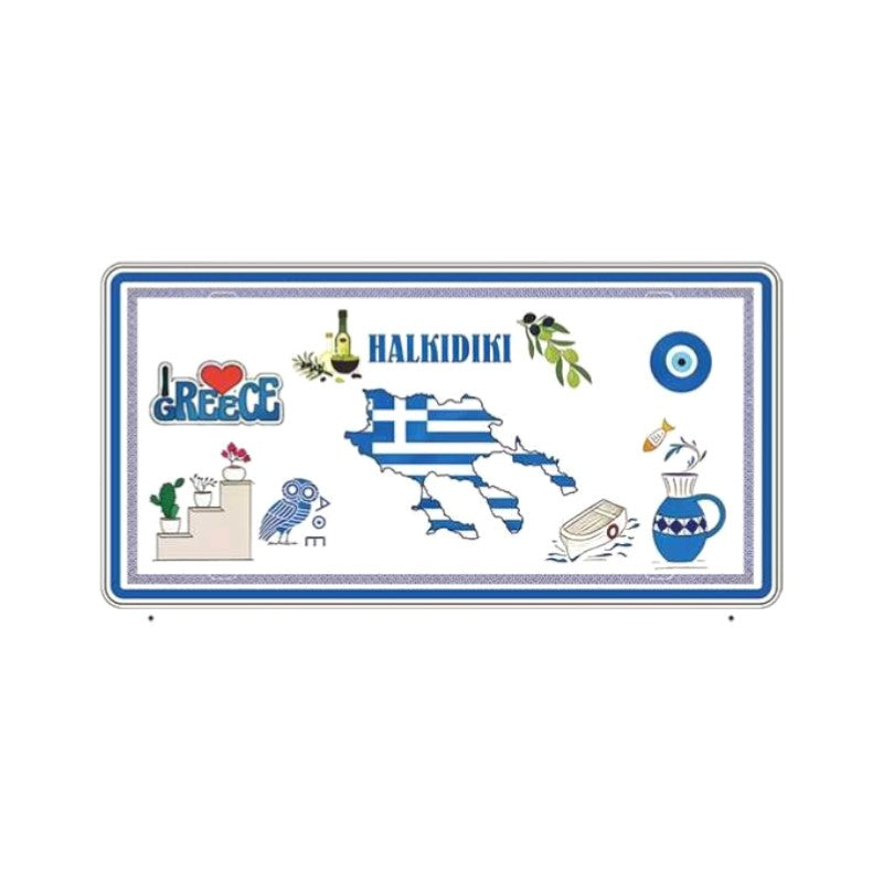 Souvenir metal sign - 12pcs - Chalkidiki - 15x30cm - 181046