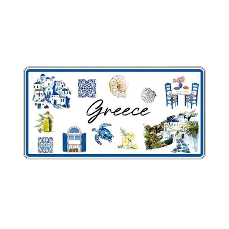 Souvenir metal sign - 12pcs - Greece - 15x30cm - 181049